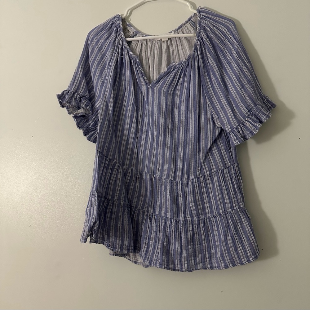 Women’s blue oversized beachy cotton top